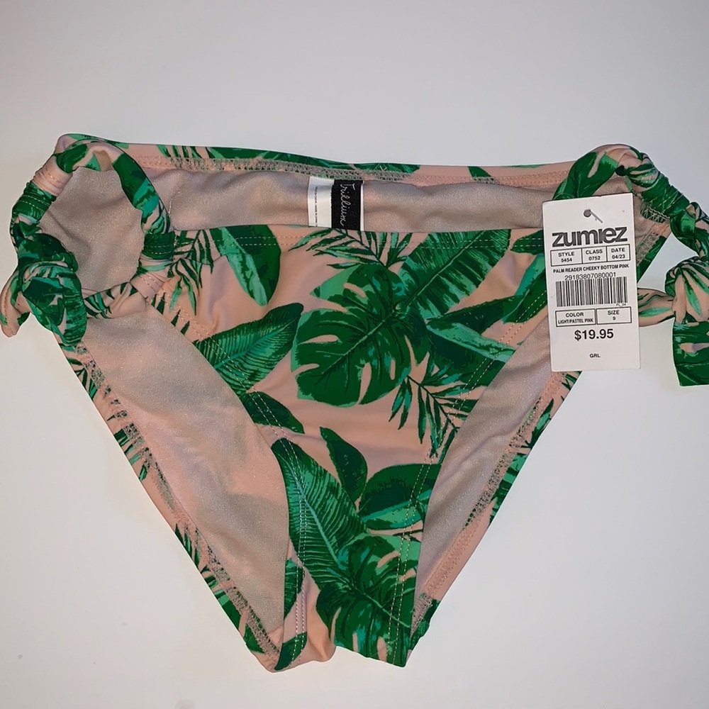 Trillium Swim Palm Reader Cheeky Bottom Pink size small